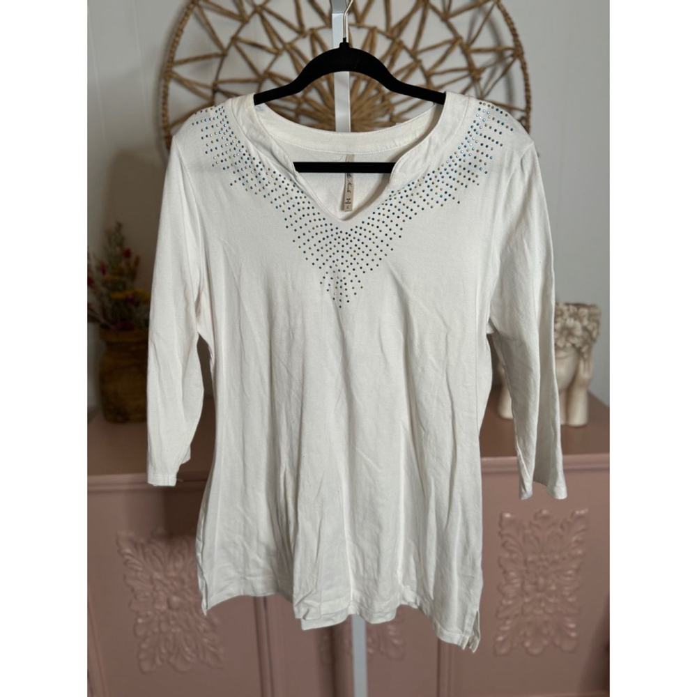 Women's Le Chateau White Top‎ L Multi
